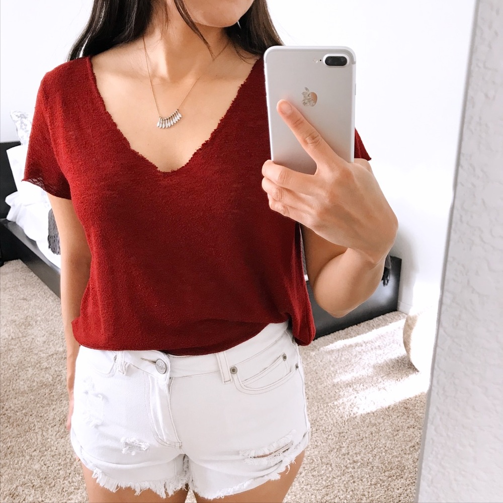 Project Social Tee Urban Outfitters Red Maroon